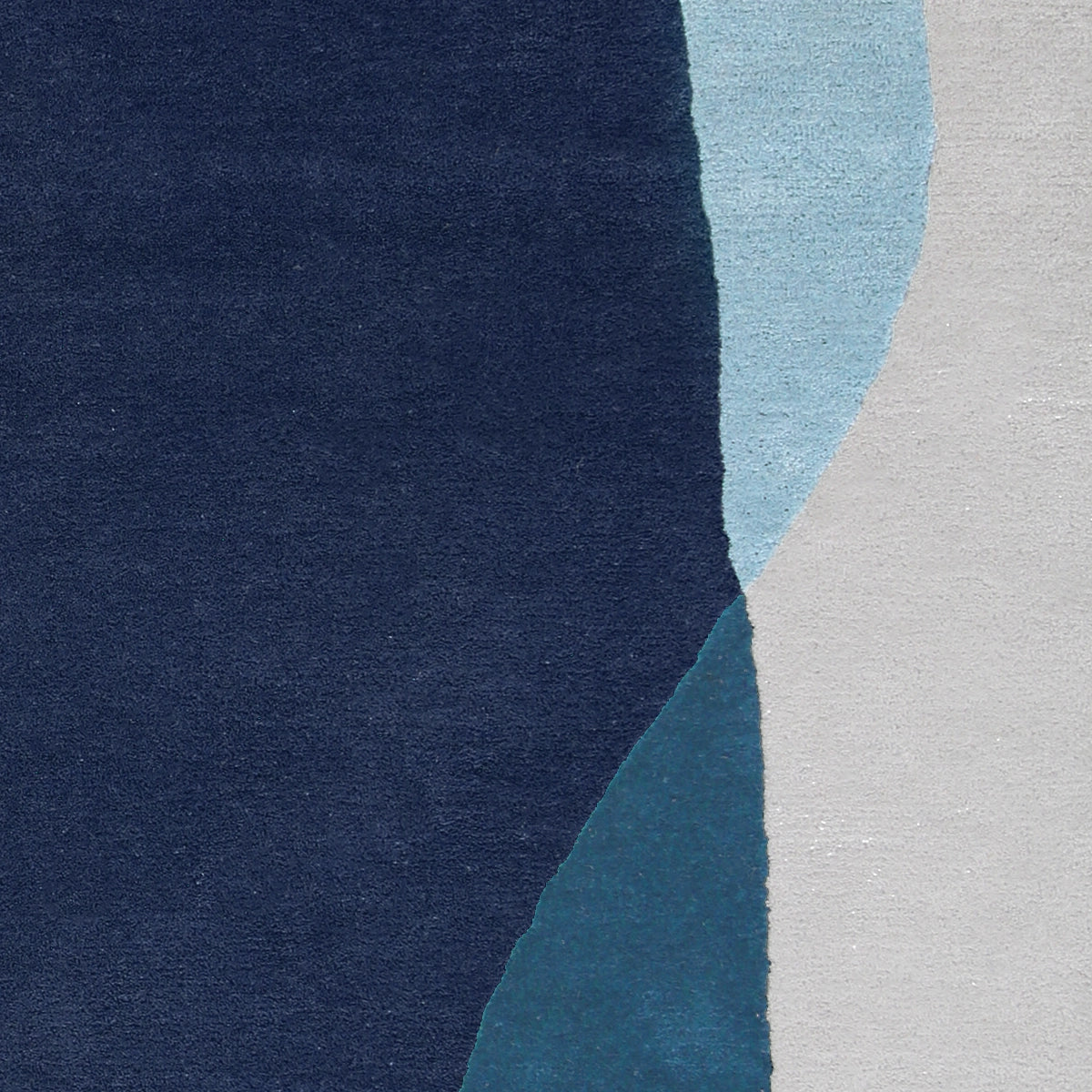 Tapis Serge 183x223cm, Laine de Nouvelle-Zélande, bleu/gris