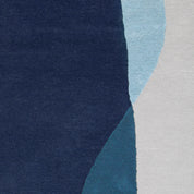 Tapis Serge 183x223cm, Laine de Nouvelle-Zélande, bleu/gris