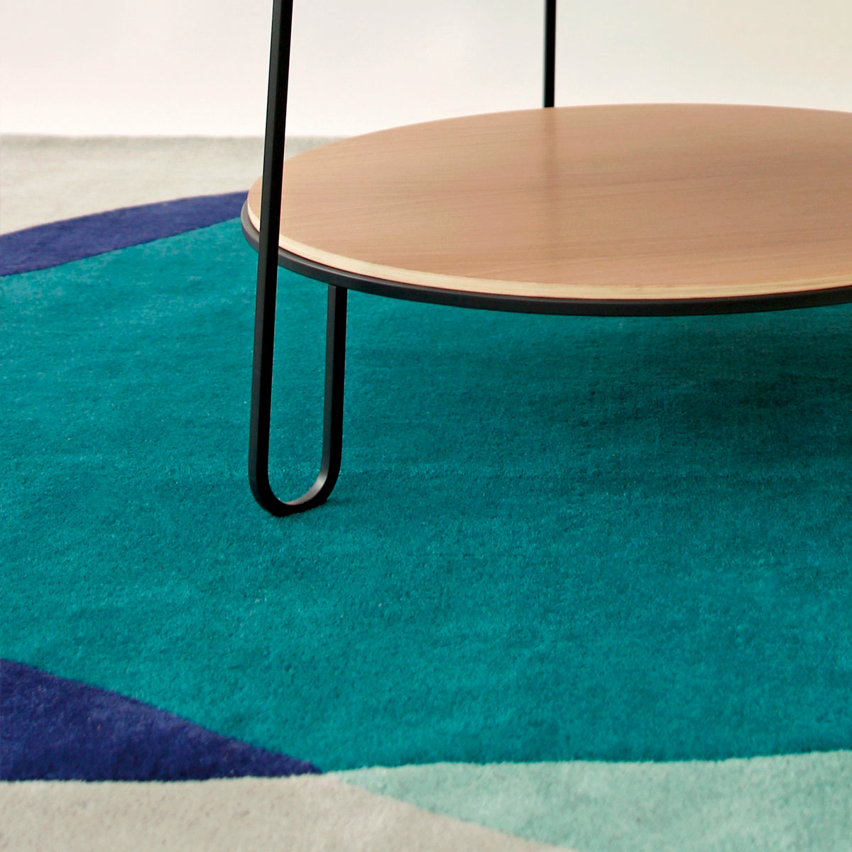 Serge rug 183x223cm, New Zealand wool, green/blue