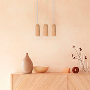 Luce Small long suspension, natural oak