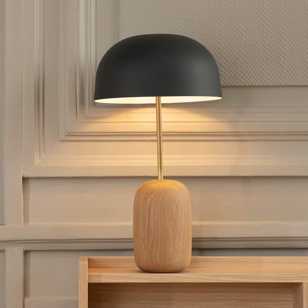 Nina table lamp, slate gray lampshade