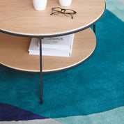 Serge rug 183x223cm, New Zealand wool, green/blue